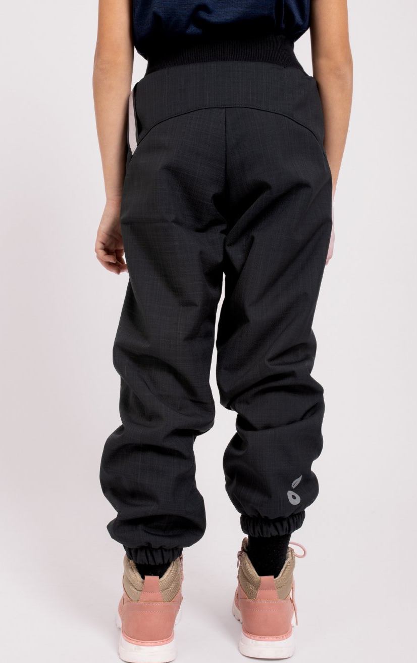 Dětské zimní kalhoty Unuo s umělým kožíškem (LIGHT) černé žíhané