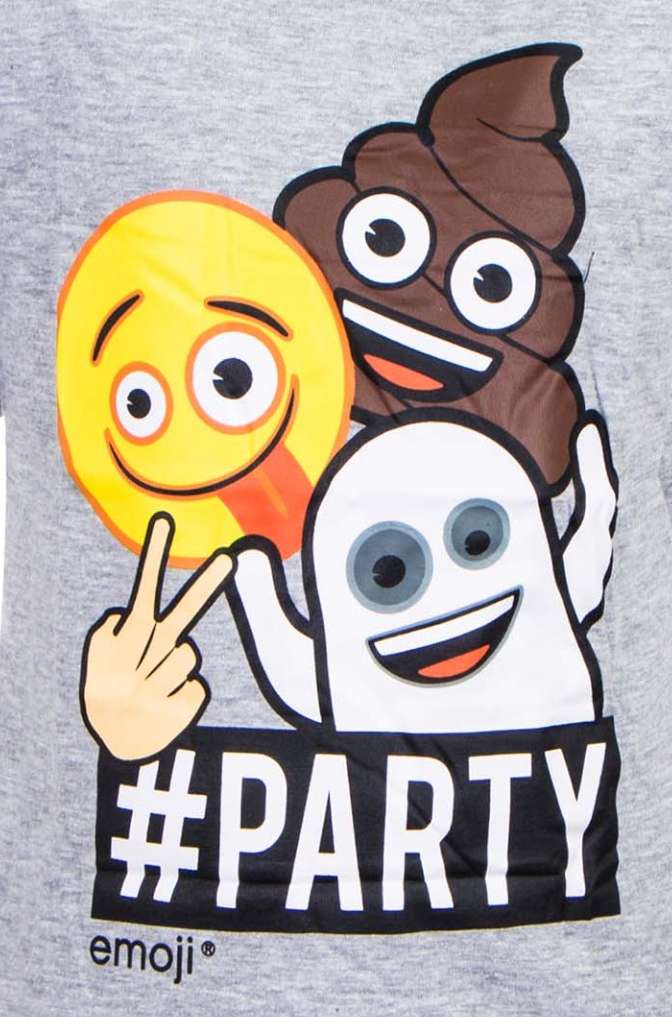 Dívčí letní pyžamo Emoji šedé