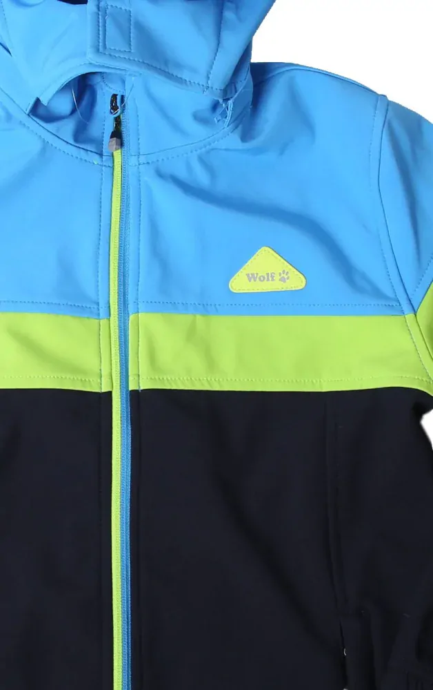 Chlapecká softshellová bunda Wolf B2265 tmavá s modrou