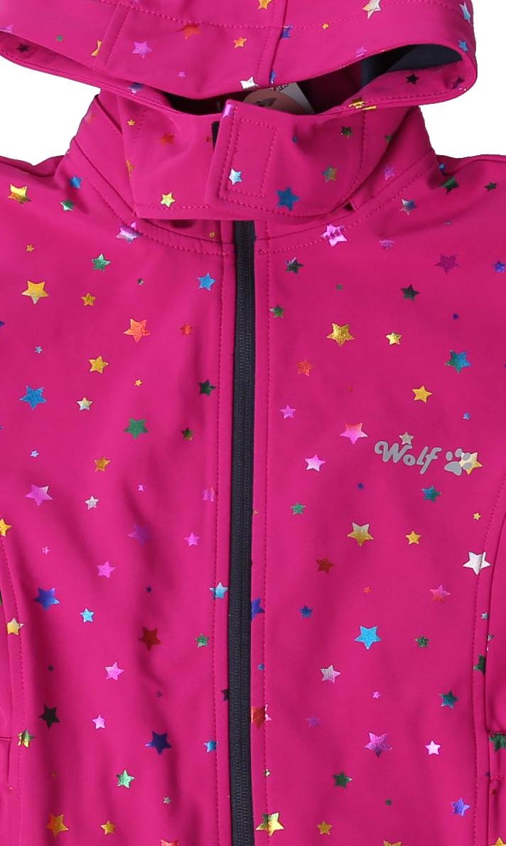 Dívčí softshellová bunda Wolf B2262 tmavě růžová