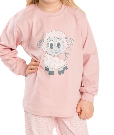 Dívčí pyžamo Betty Mode starorůžové s ovečkou
