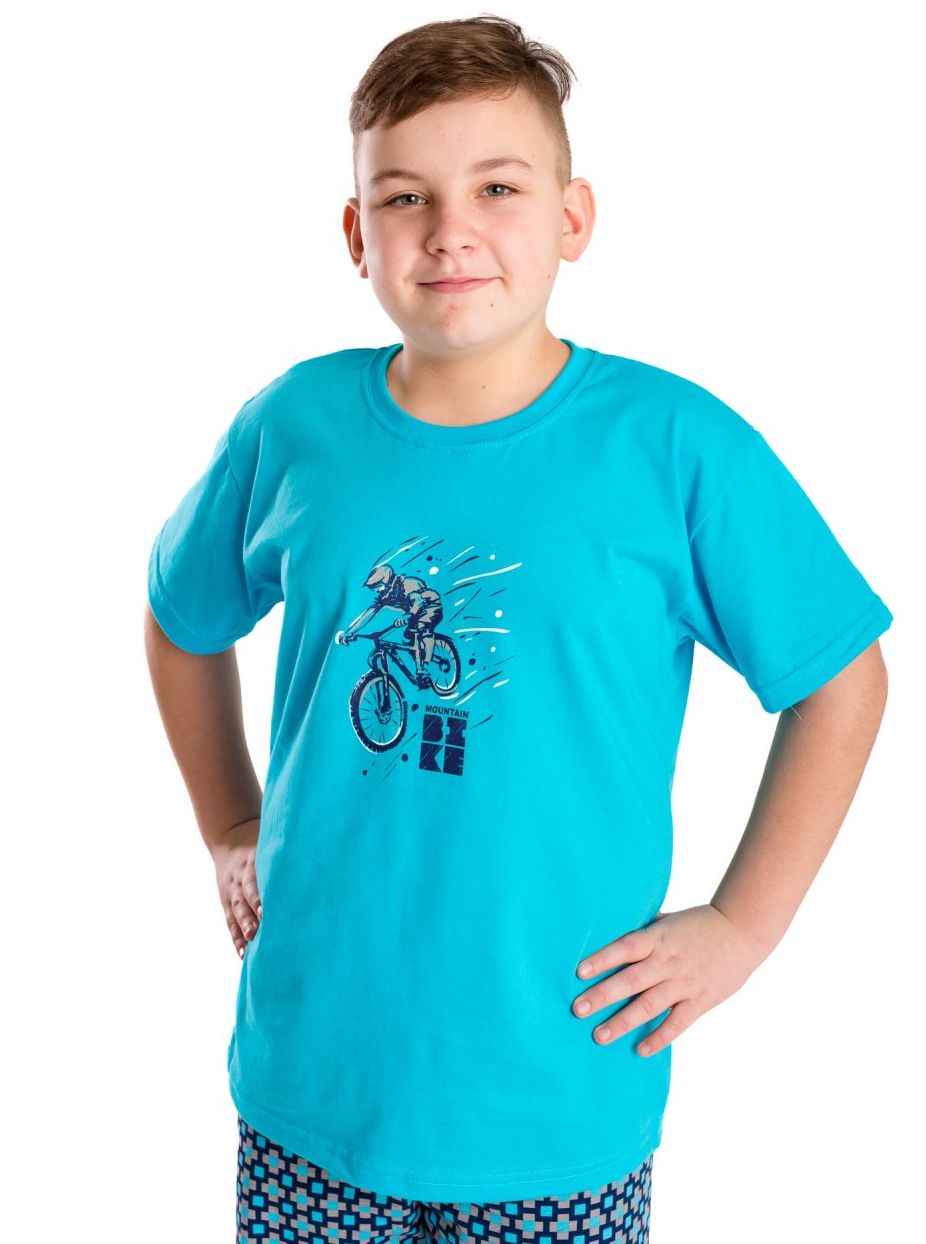 Chlapecké letní pyžamo Betty mode vel. 134 tyrkysové bike