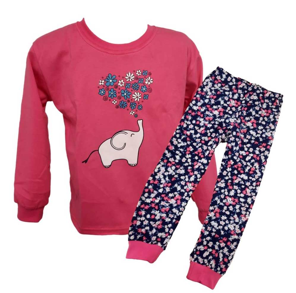 Dívčí pyžamo Betty Mode růžové slon