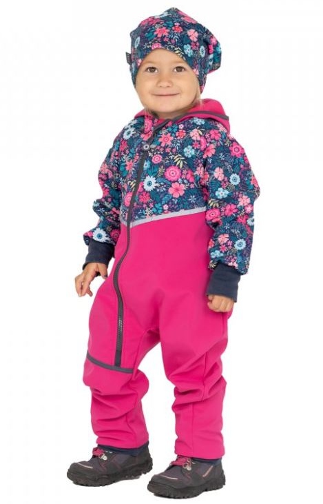 Dívčí softshellová kombinéza Unuo fialová louka