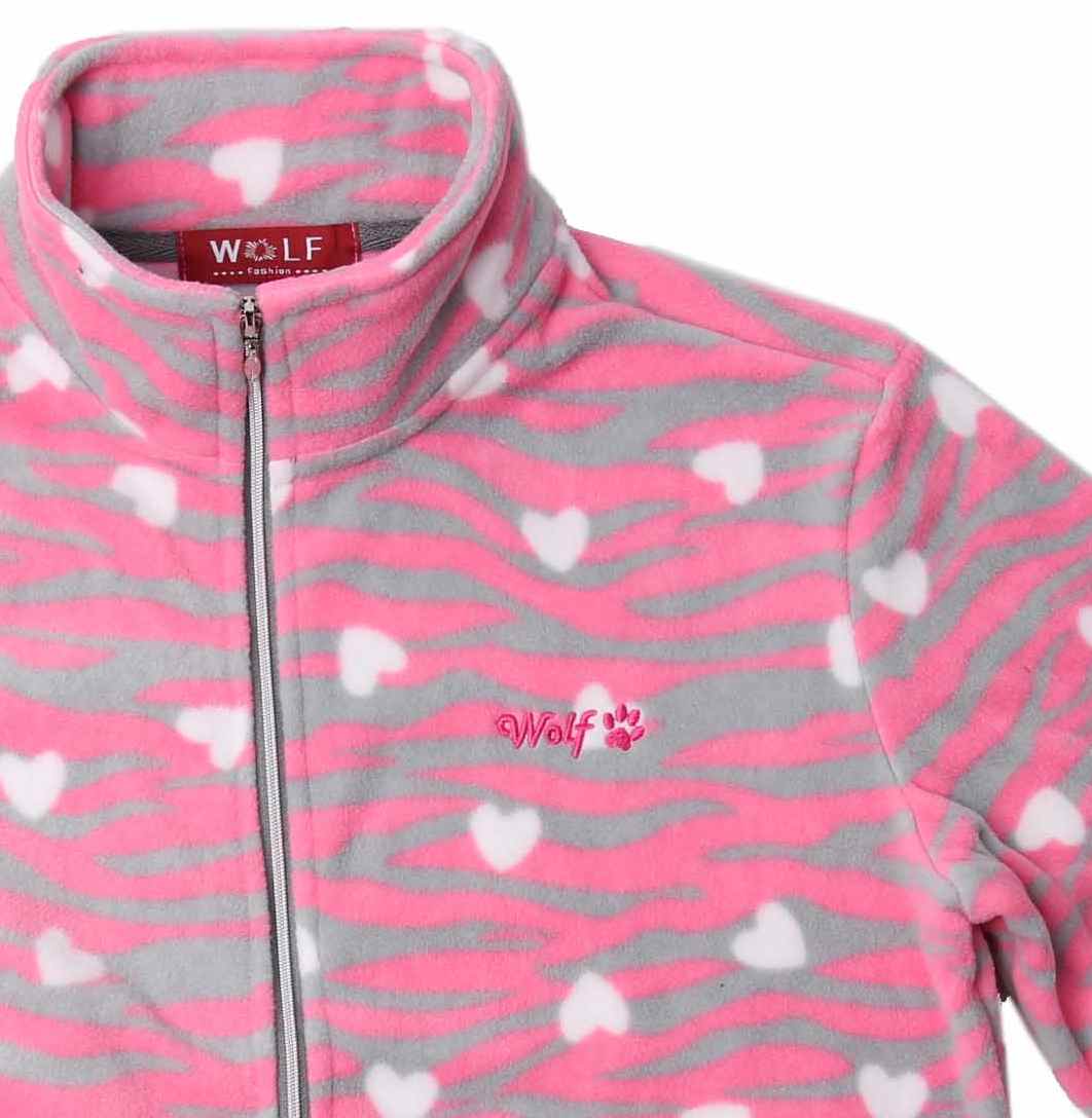 Dívčí fleecová mikina Wolf B2245 růžová