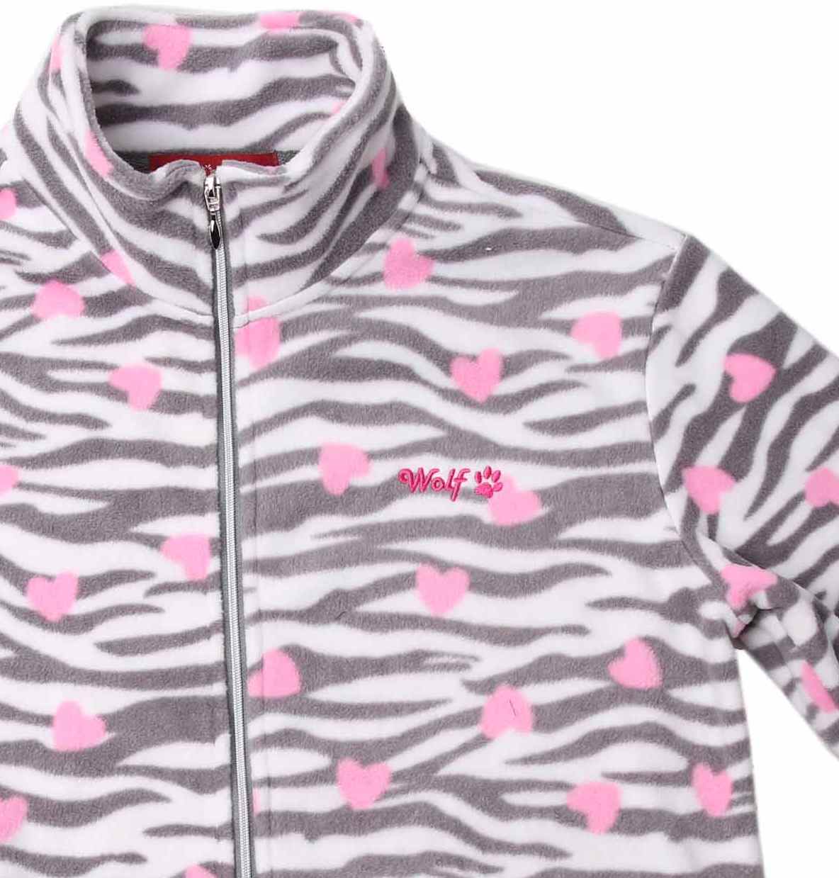 Dívčí fleecová mikina Wolf B2245 bílá se šedou