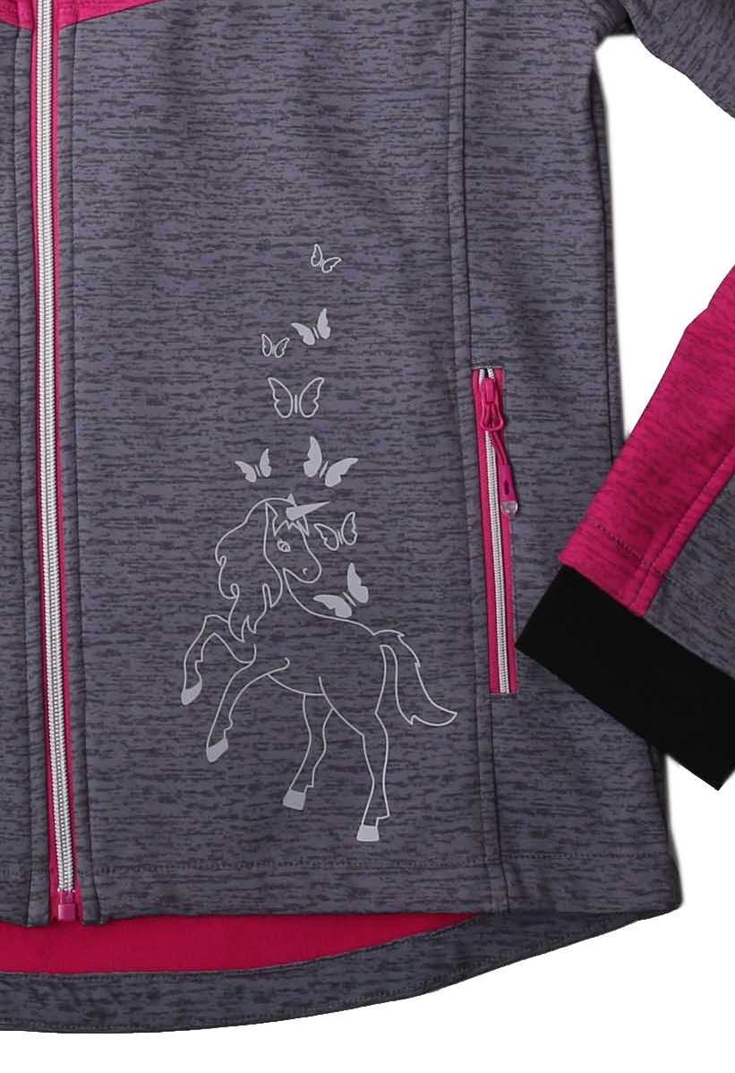 Dívčí softshellová bunda Wolf B2267 šedá s růžovou