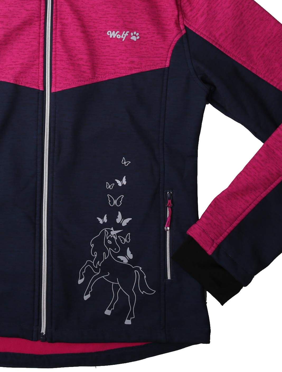 Dívčí softshellová bunda Wolf B2267 vel. 164/170 tmavě modrá s růžovou