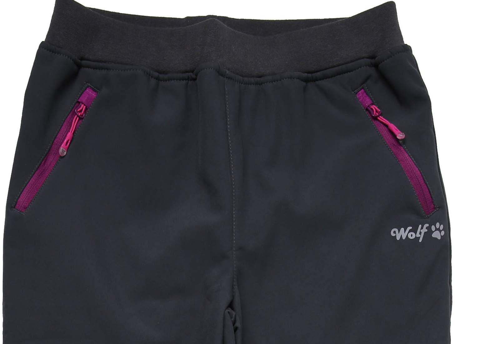 Dívčí softshellové kalhoty Wolf s fleecem B2292 vel. 122 tmavě šedé