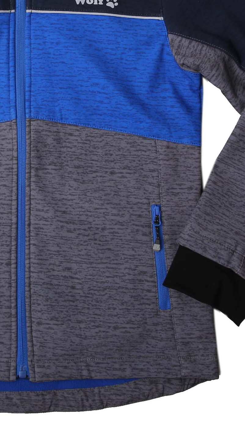 Chlapecká softshellová bunda Wolf B2268 modrá se šedou