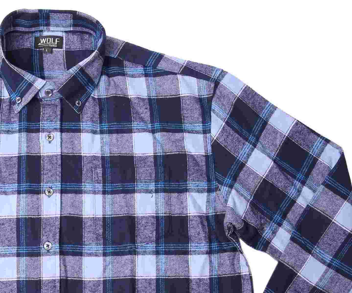 Pánská flanelová košile Wolf K2251 vel. L-XXL modrá
