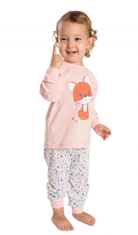 Dívčí pyžamo Betty Mode pastelově oranžové liška