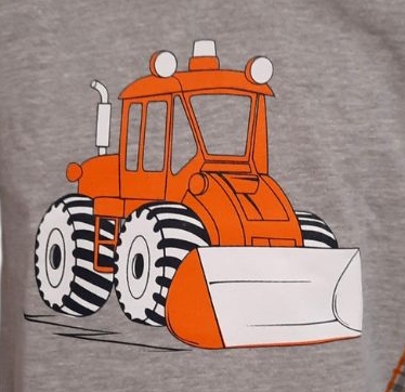 Chlapecké pyžamo Betty Mode šedé traktor s radlicí