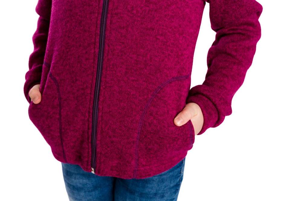 Outdoorová dívčí mikina Betty mode (imitace svetroviny) vel. 128 vínová