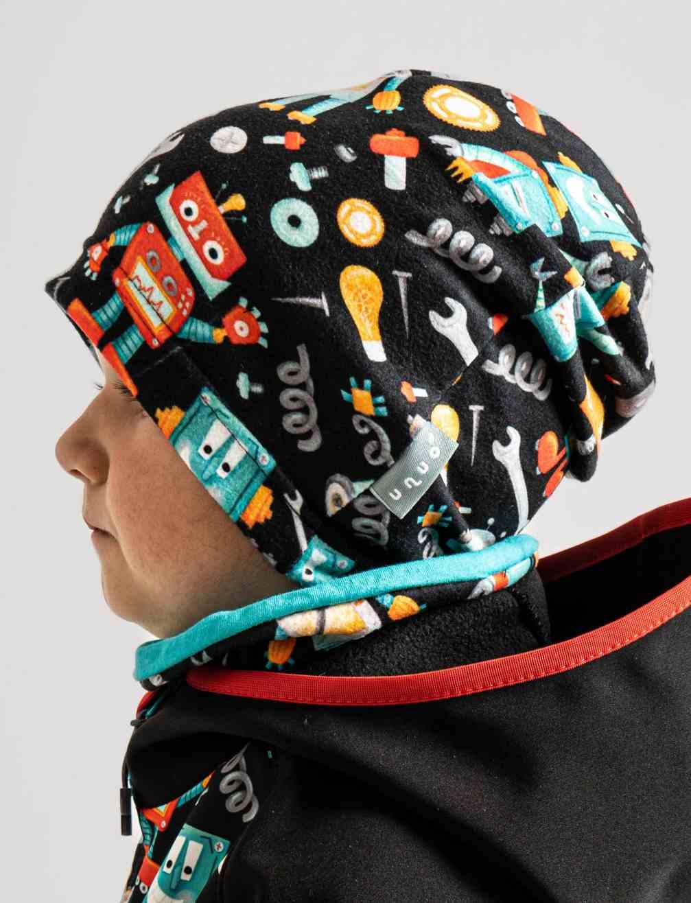 Funkční fleecový chlapecký nákrčník Unuo roboti