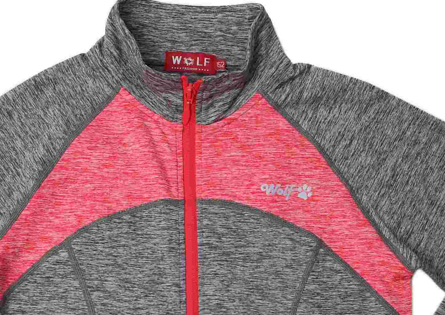 Outdoorová dívčí mikina Wolf M2342 šedá s oranžovou
