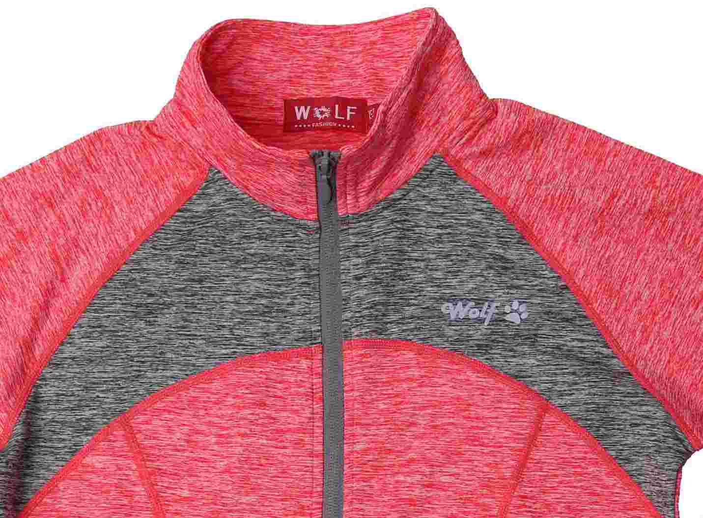Outdoorová dívčí mikina Wolf M2342 vel. 152 oranžová se šedou