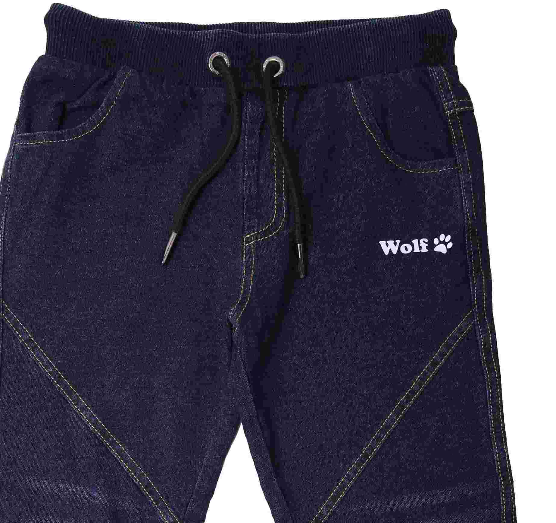 Sportovní kalhoty Wolf T2363 (riflové - imitace) vel. 98-116 tmavě modré