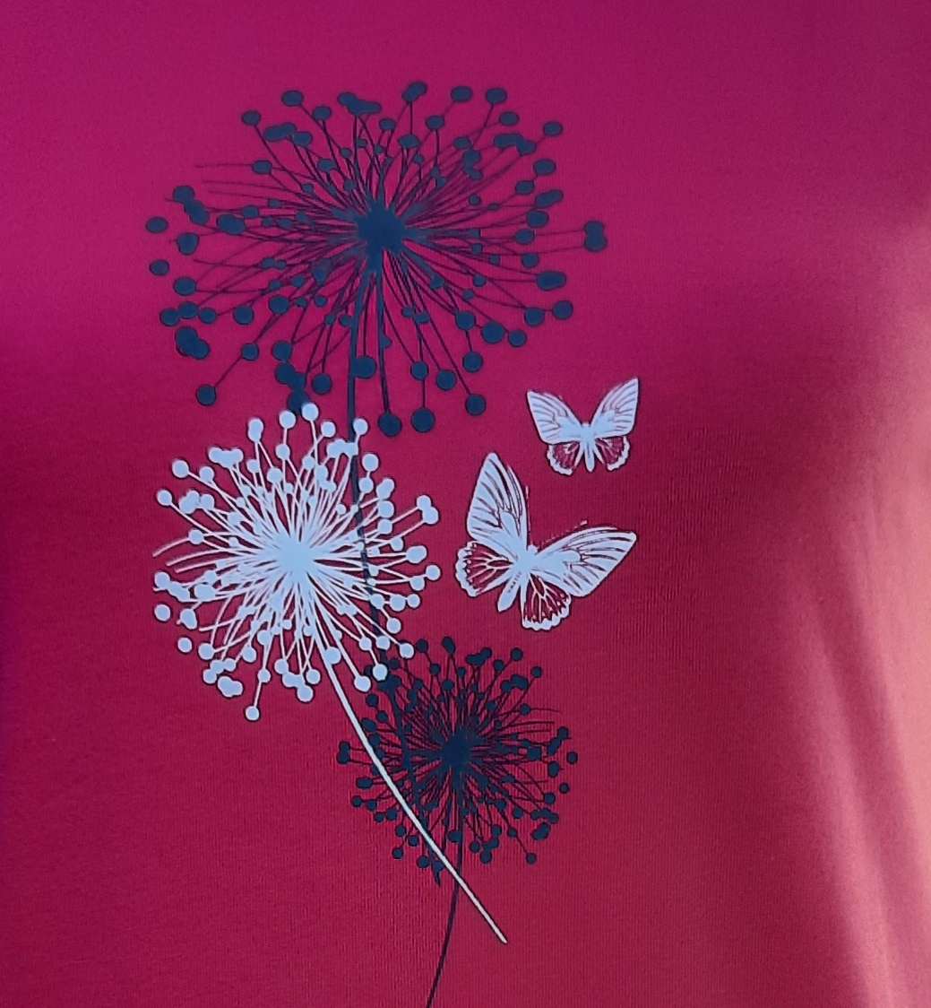 Dívčí pyžamo Betty Mode krátký rukáv / dlouhé nohavice růžové pampelišky+motýlci