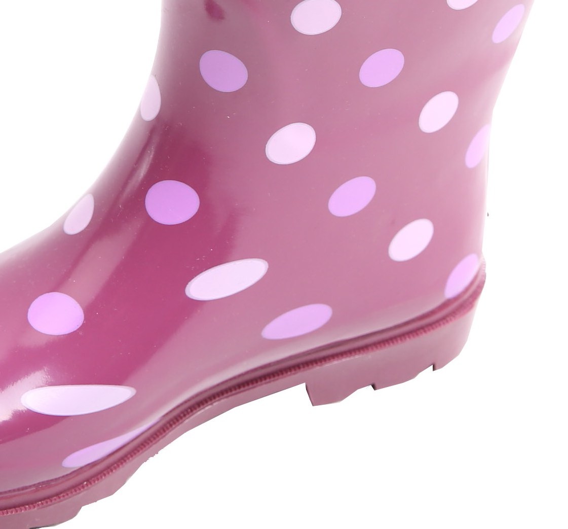 Dámské holínky Wolf Y2306 bordo velké puntíky