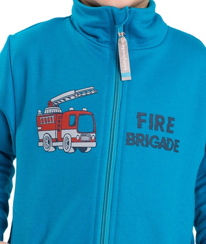 Chlapecká mikina Betty mode tyrkysová hasiči