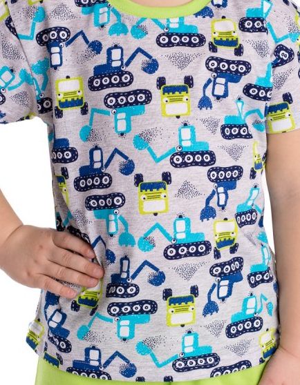 Chlapecké letní pyžamo Betty Mode bagry - celopotisk