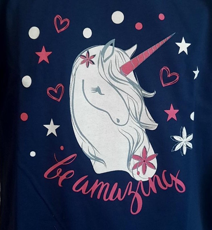 Dívčí pyžamo Betty Mode vel. 92-122 tmavě modré jednorožec