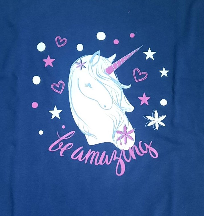 Dívčí noční košile Betty mode tmavě modrá jednorožec