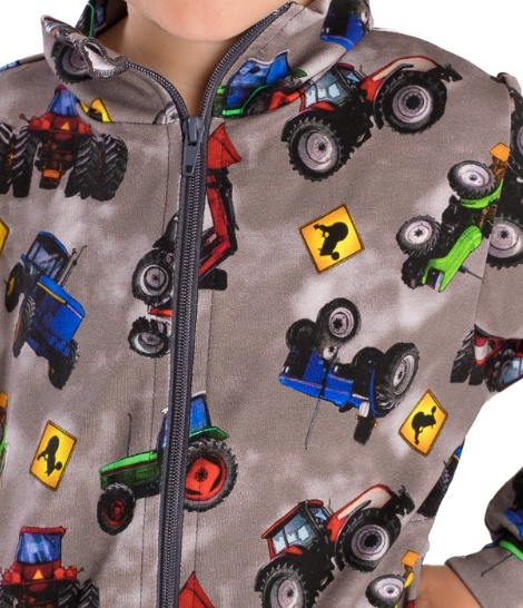 Chlapecká mikina Betty mode šedá traktory