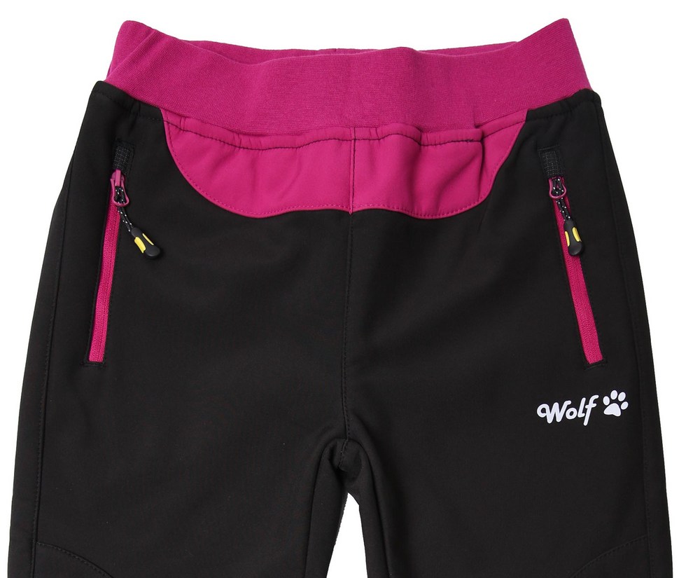 Dívčí softshellové kalhoty Wolf B2391 s fleecem vel. 98 černé