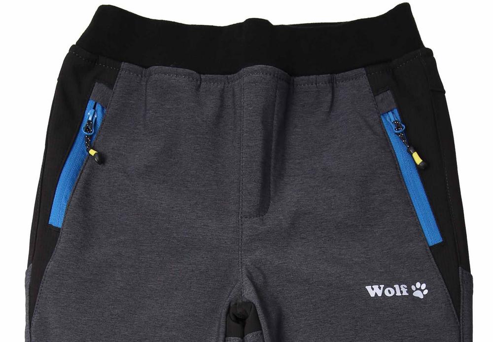 Chlapecké softshellové kalhoty Wolf s fleecem B2393 vel. 92-104 šedé