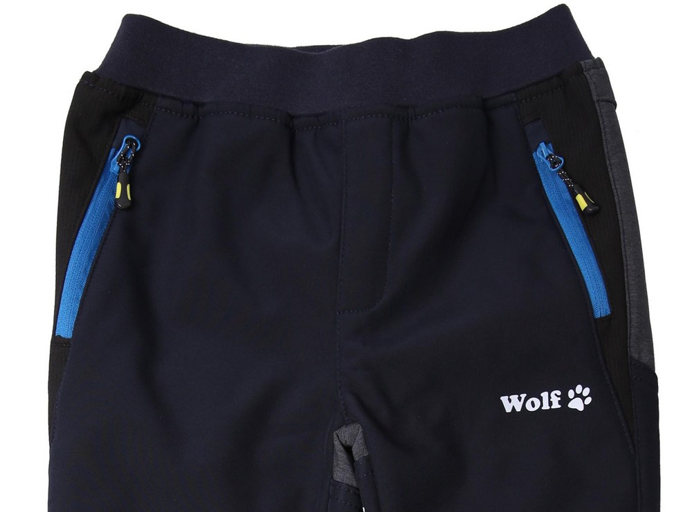Chlapecké softshellové kalhoty Wolf s fleecem B2393 tmavě modré