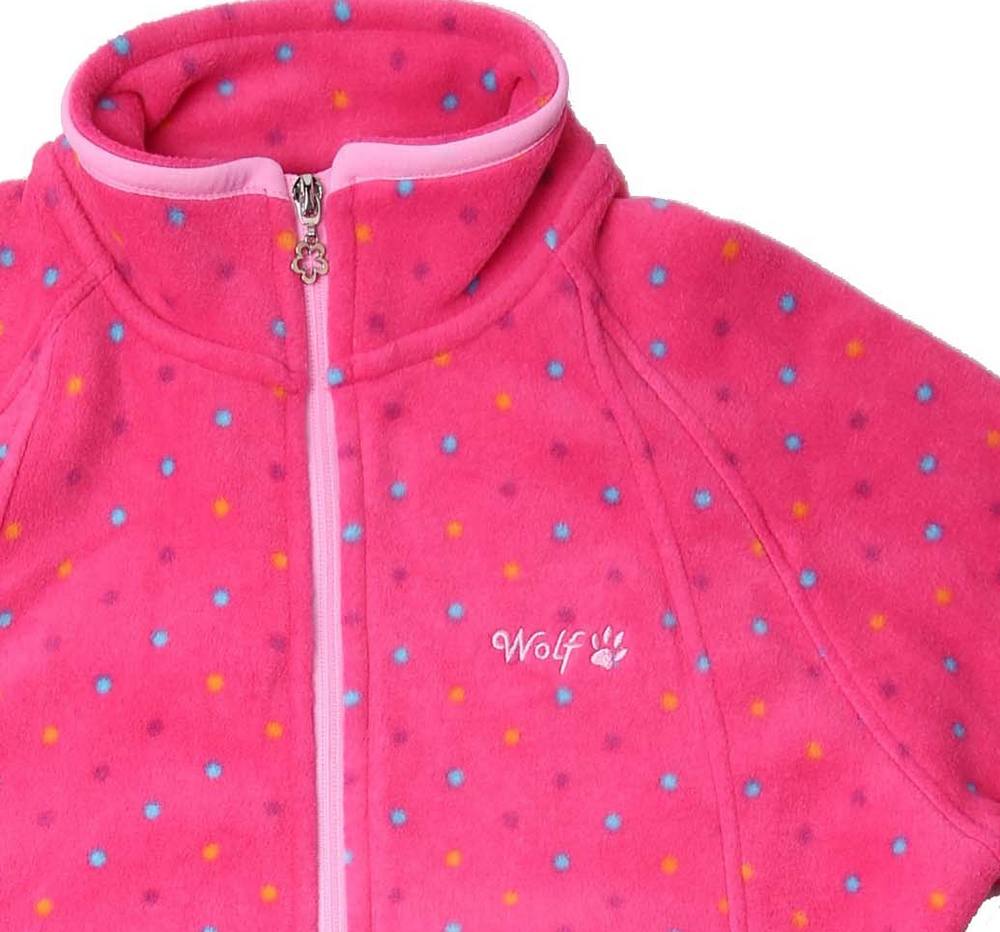 Dívčí fleecová mikina Wolf B2342 tmavě růžová