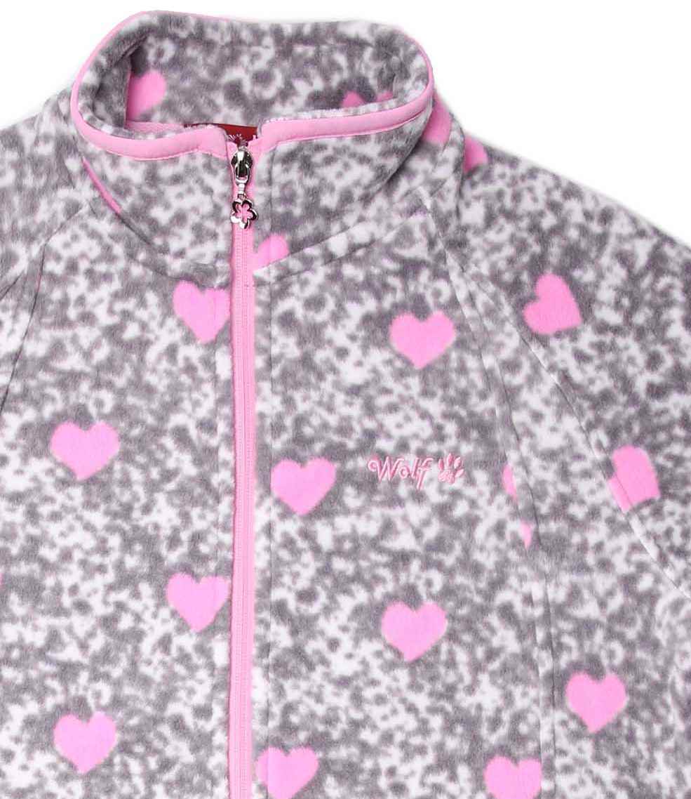 Dívčí fleecová mikina Wolf B2342 šedá se srdíčky