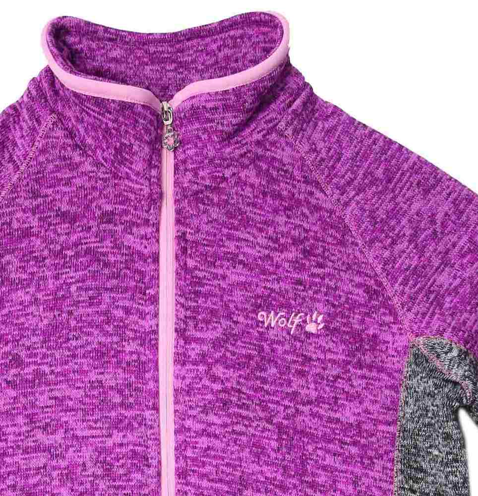 Outdoorová dívčí mikina Wolf B2347 (imitace svetroviny) vel. 146,152 fialový melír