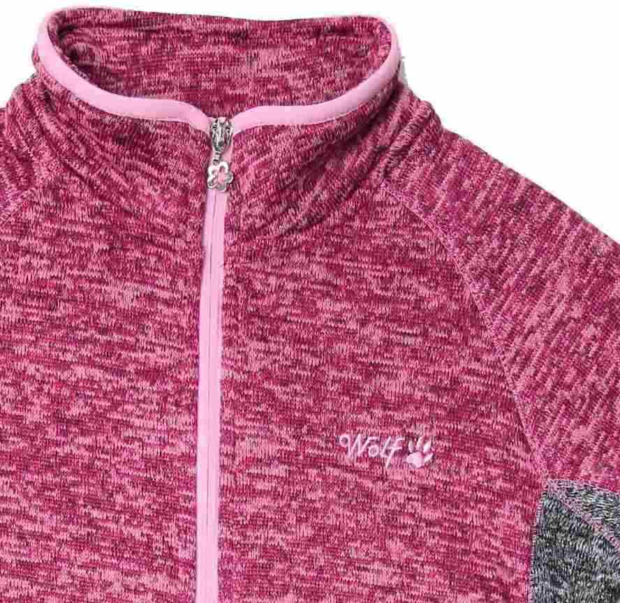 Outdoorová dívčí mikina Wolf B2347 (imitace svetroviny) vel. 140 růžový melír