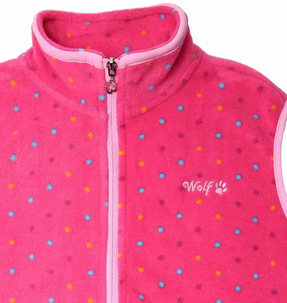 Fleecová dívčí vesta Wolf B2343 vel. 146 tmavě růžová