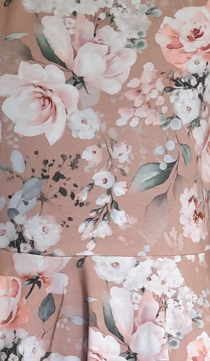 Dívčí šaty Betty mode starorůžové s květy