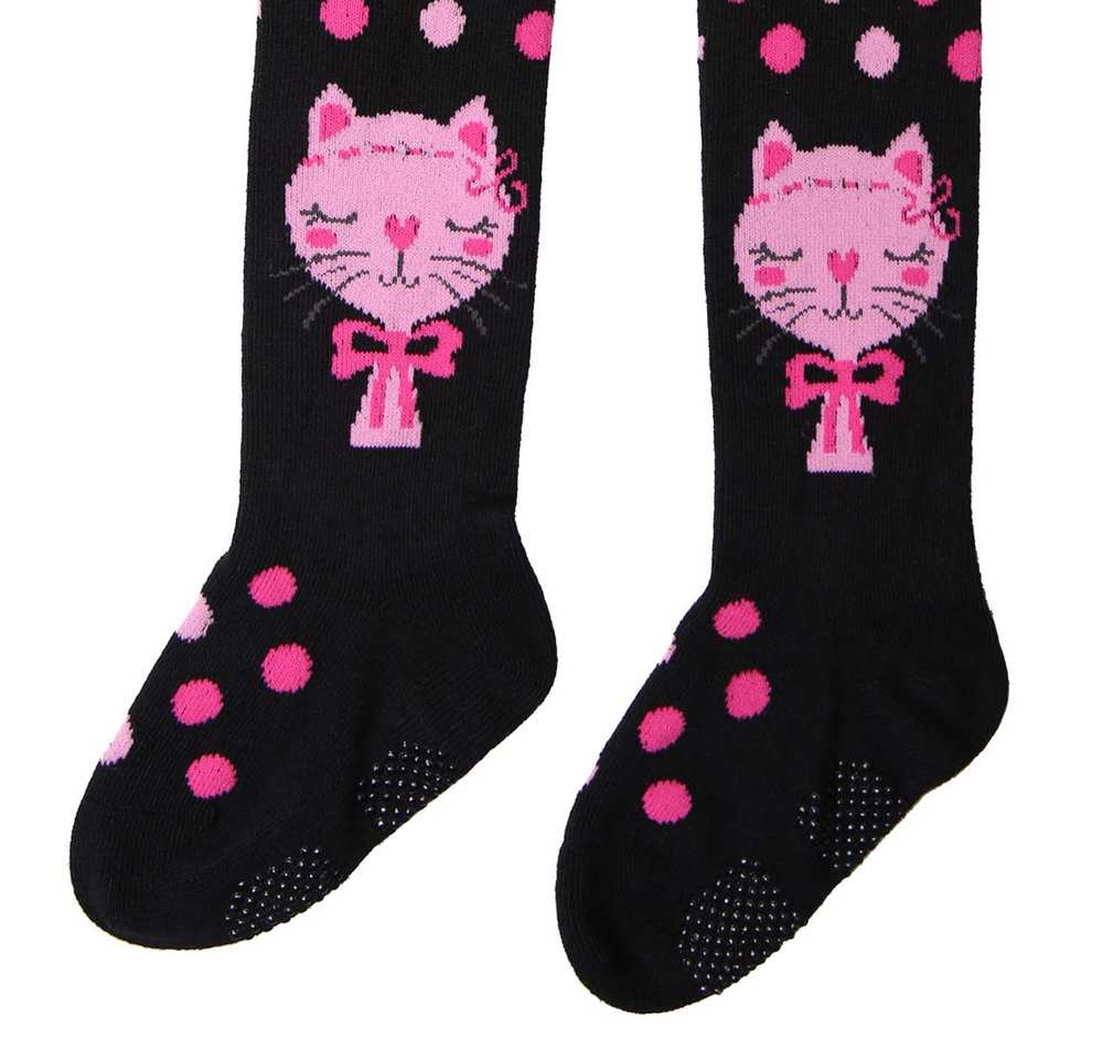 Dívčí punčocháče Wolf P2310 černé s kočičkou