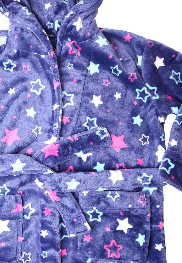 Dívčí župan Wolf Z2393 tmavě modrý hvězdičky