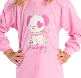 Dívčí pyžamo Betty Mode vel. 122 růžové štěně