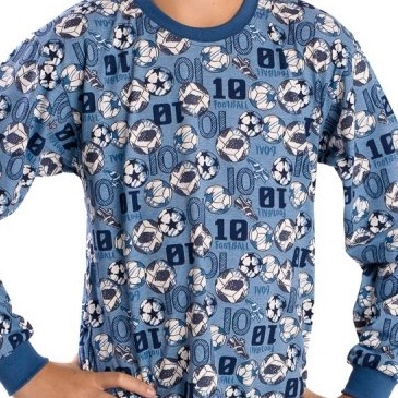 Chlapecké pyžamo Betty Mode vel. 122 středně modré fotbal
