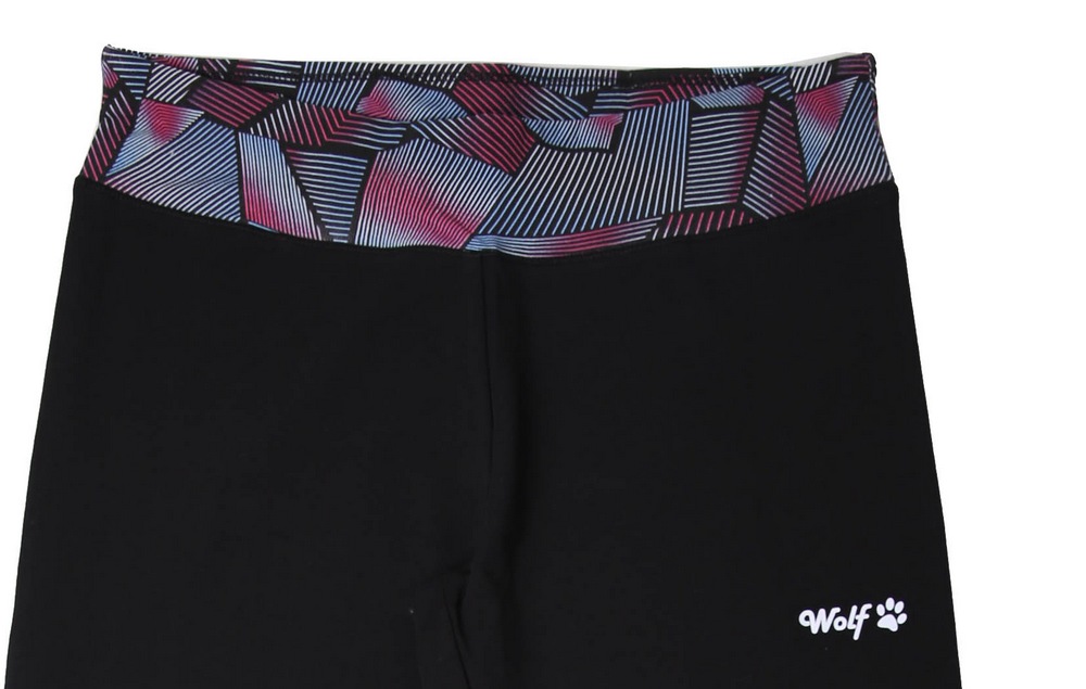 Dámské tepláky Wolf s elastanem T2371C vel. M černé s barevným pasem