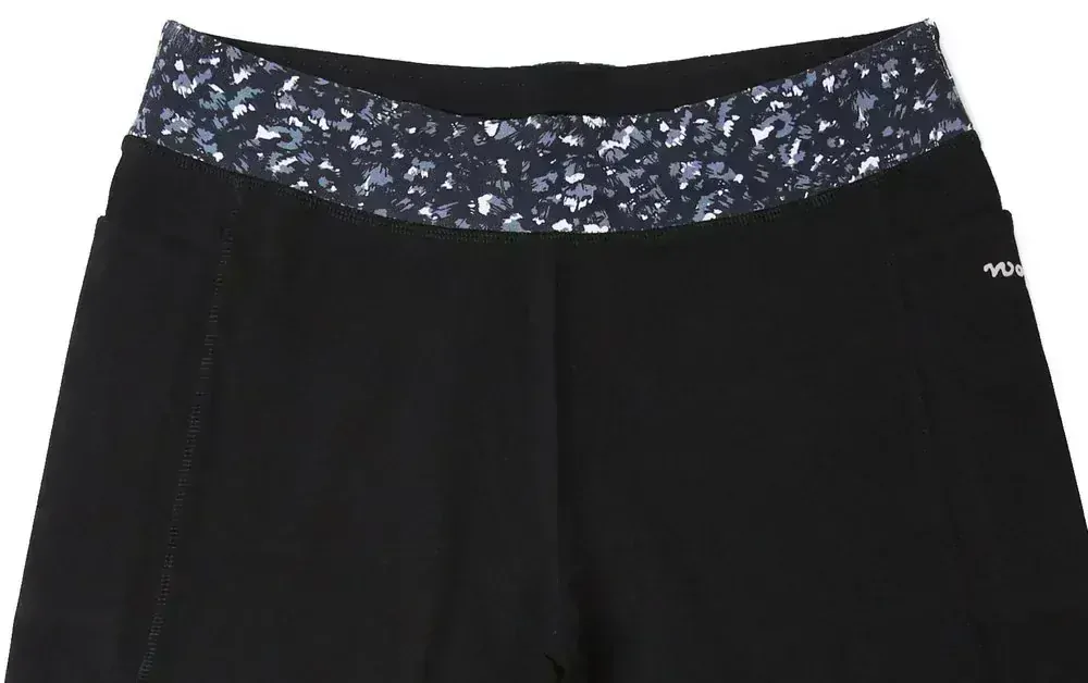 Dámské 3/4 legíny Wolf H2447 s kapsičkou na mobil černé s tmavou