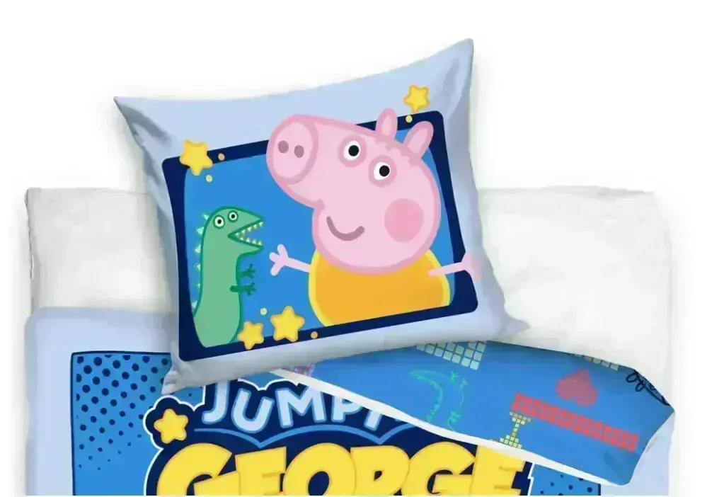 Povlečení Pig George jumping game 140x200/70x90 cm