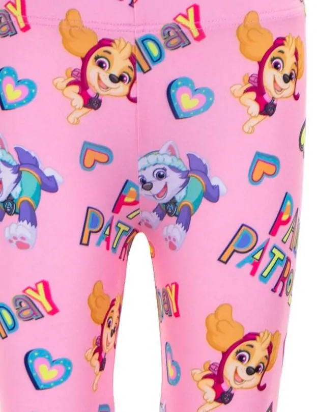 Dívčí legíny Paw Patrol růžové s potiskem