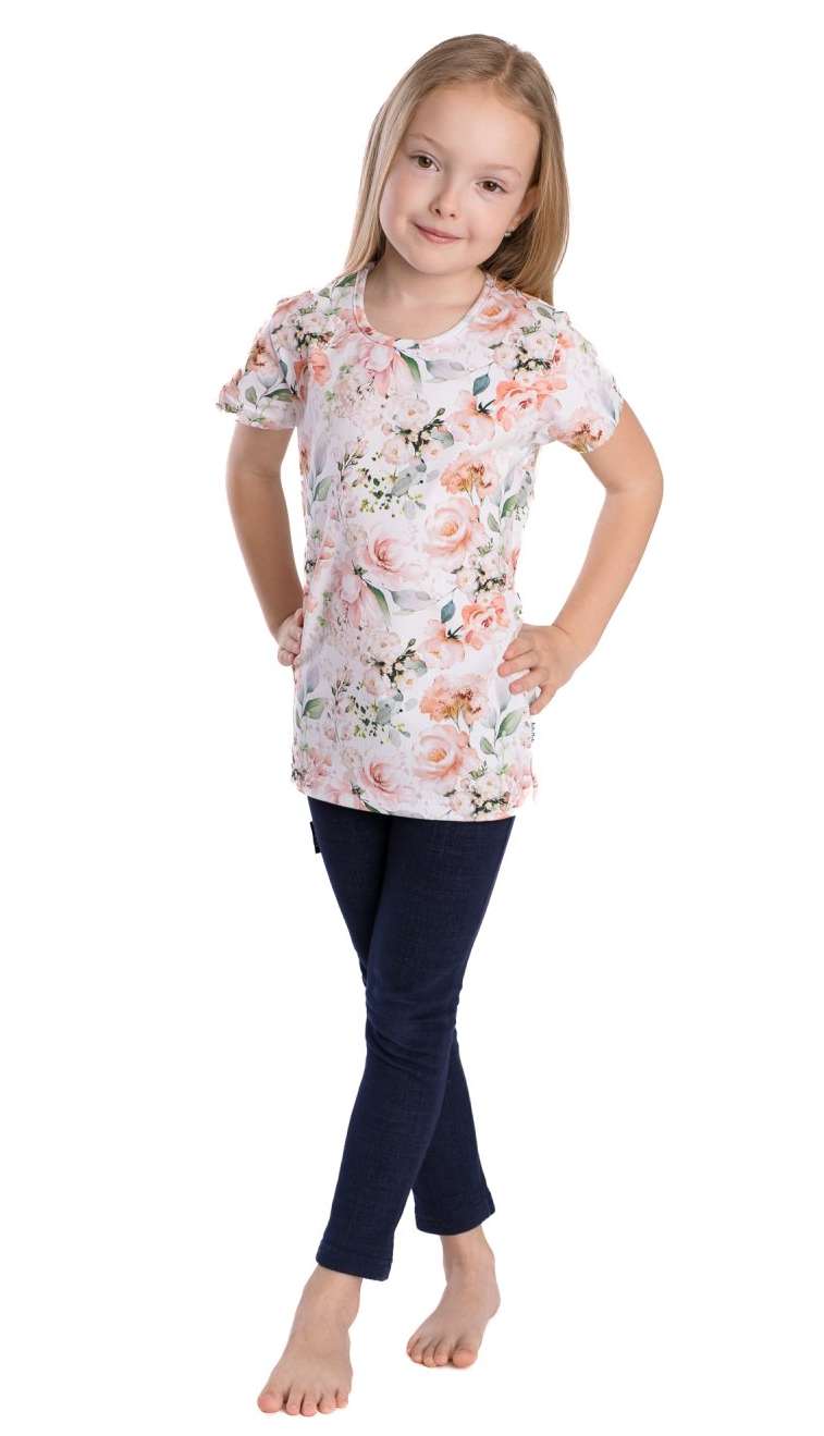 Dívčí tričko Betty mode bílé s květy