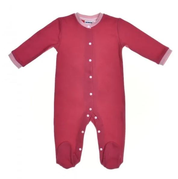 Dětský overal Winkiki s kočičkou na zadečku malinový