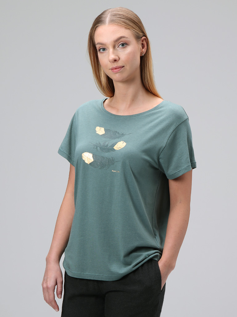 Dámské tričko Loap Asika s peříčky zelené