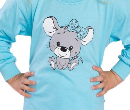 Dívčí pyžamo Betty Mode modré s myškou